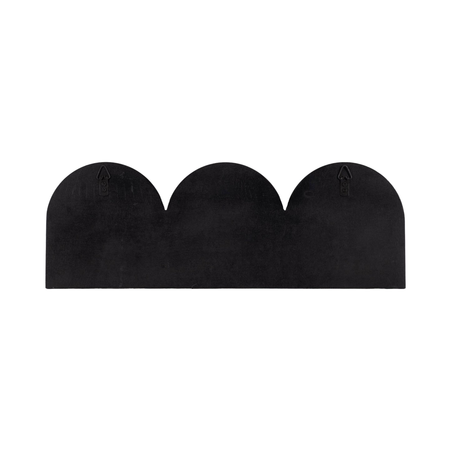Black 7x19 in. Wood Striped 3-Arch Wall Hooks