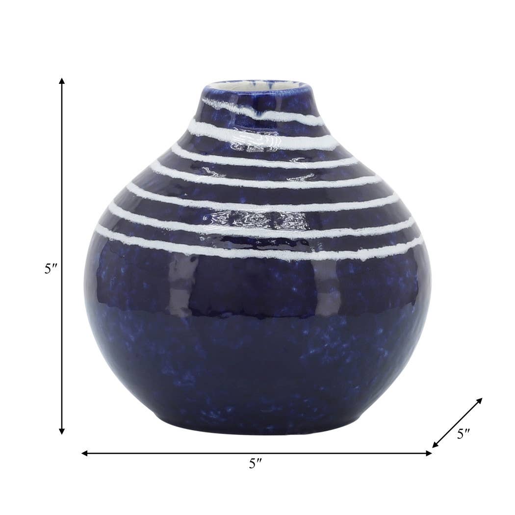 Blue Ceramic Stoneware Vase