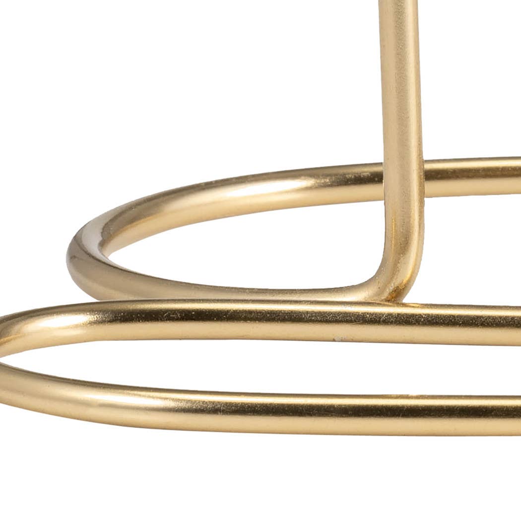 Gold 8 in. Metal Double Swirl 2-Taper Candle Holder