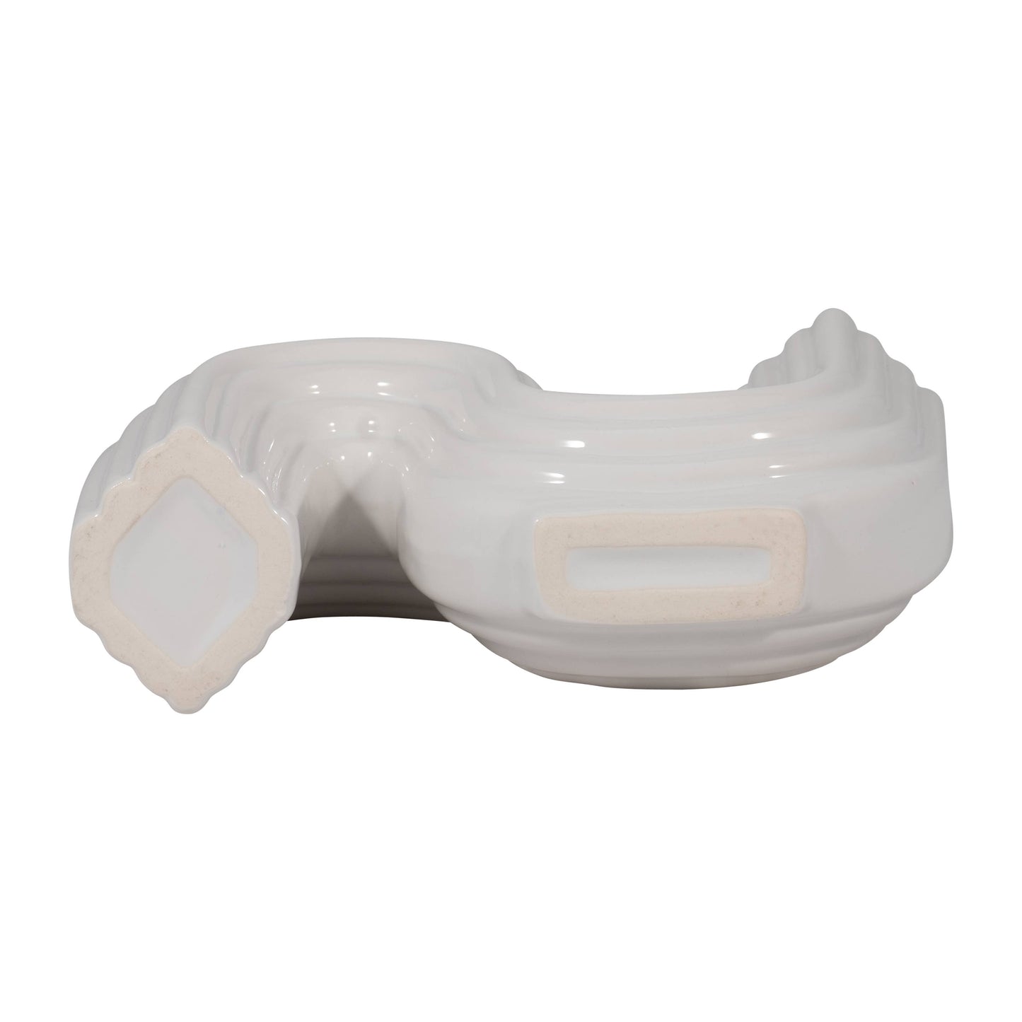 White 6 in. Ceramic Novelty Contemporary Modern Looped Vase