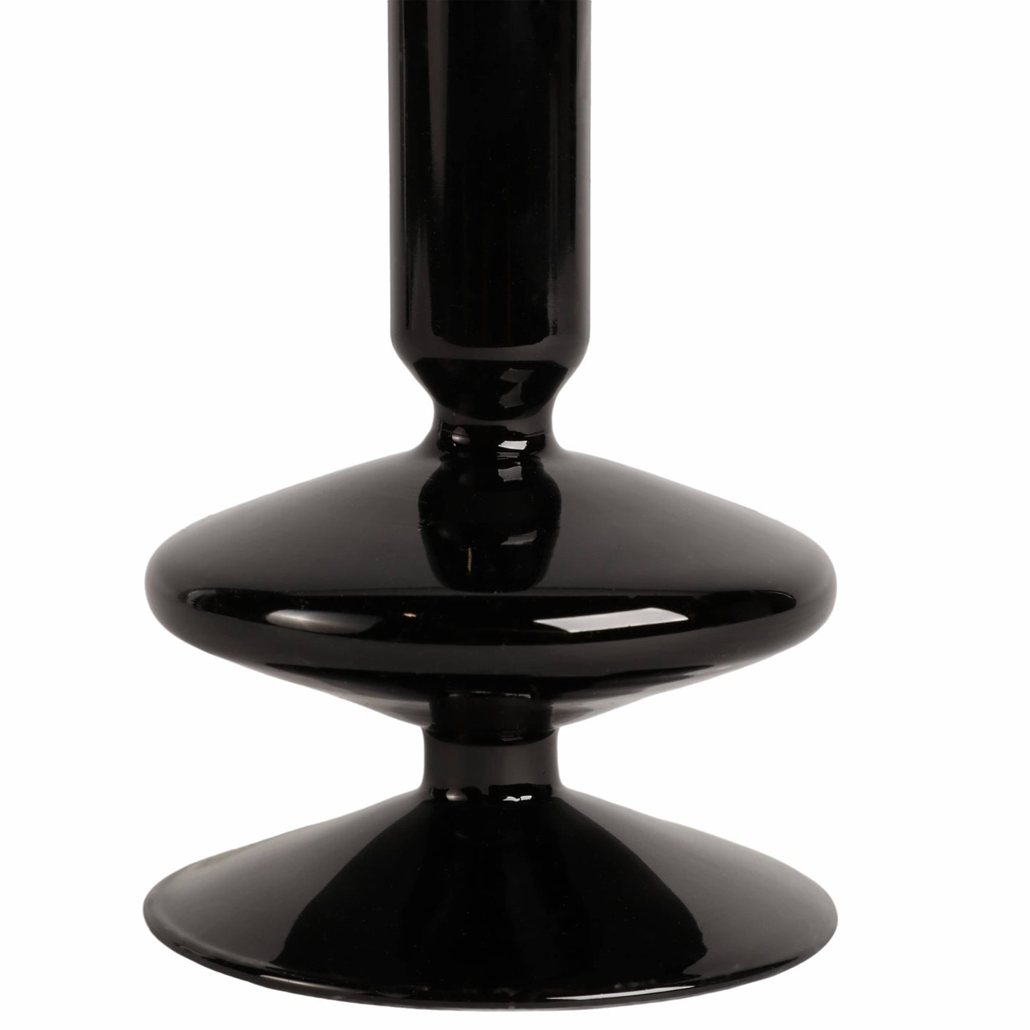 Black 5 in. Vintage Glass Taper Candle Holder