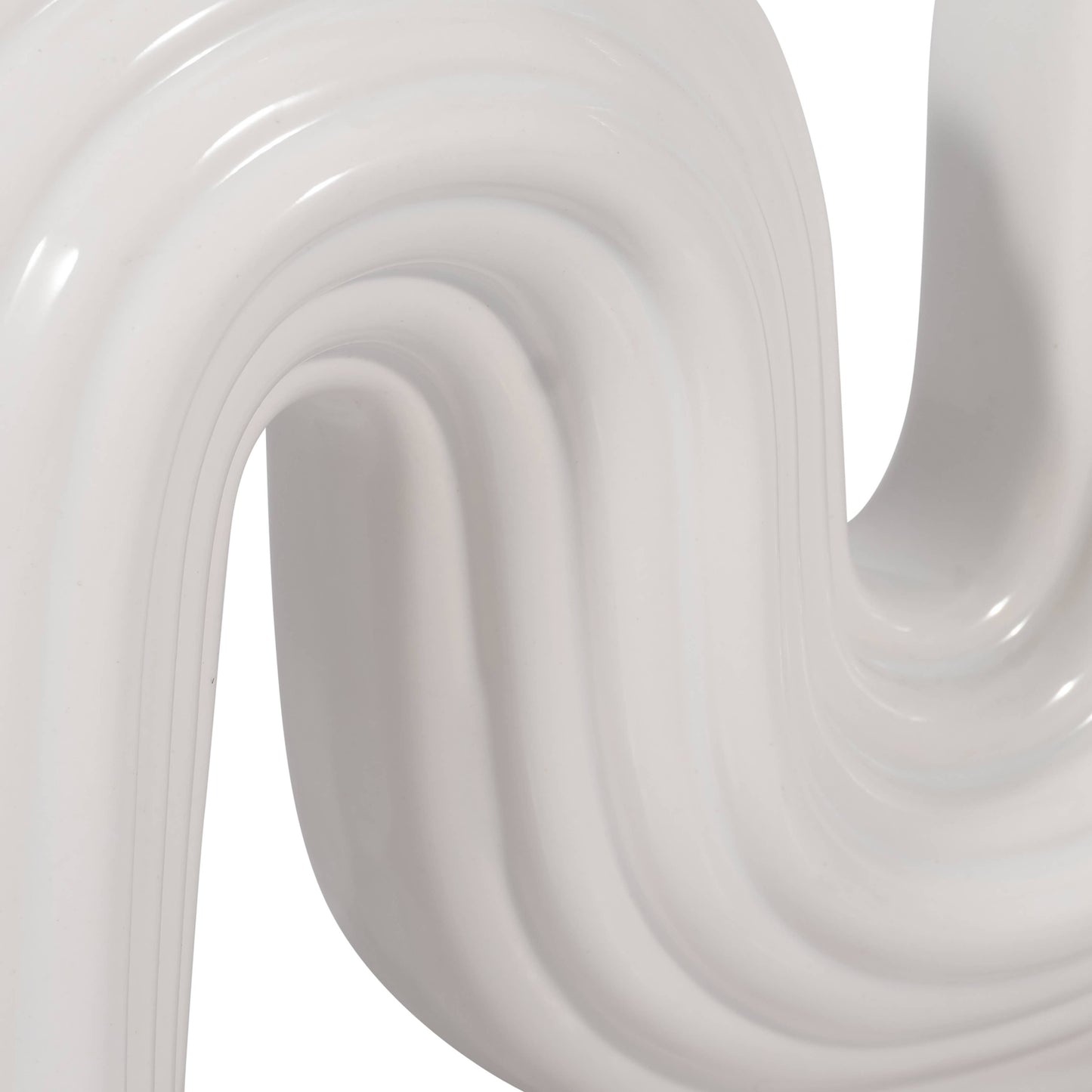 White 6 in. Ceramic Novelty Contemporary Modern Looped Vase