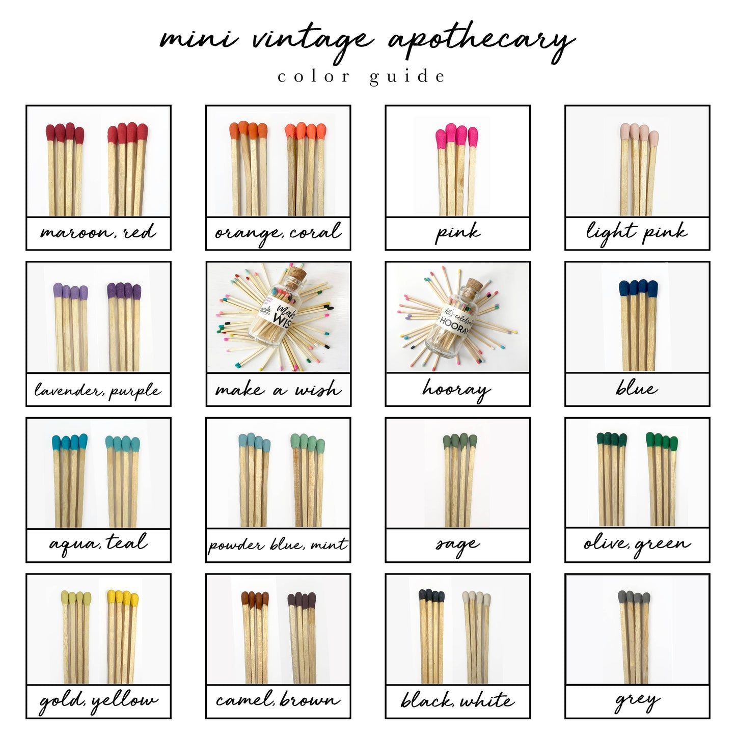 Mini Apothecary Vintage Black Matches